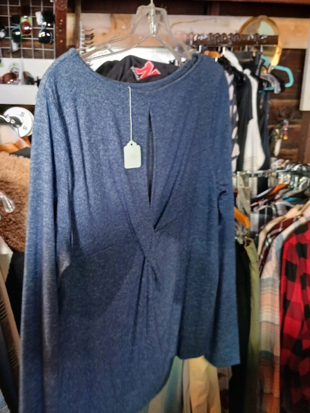 NWT Chaps blue knit Top Size Large